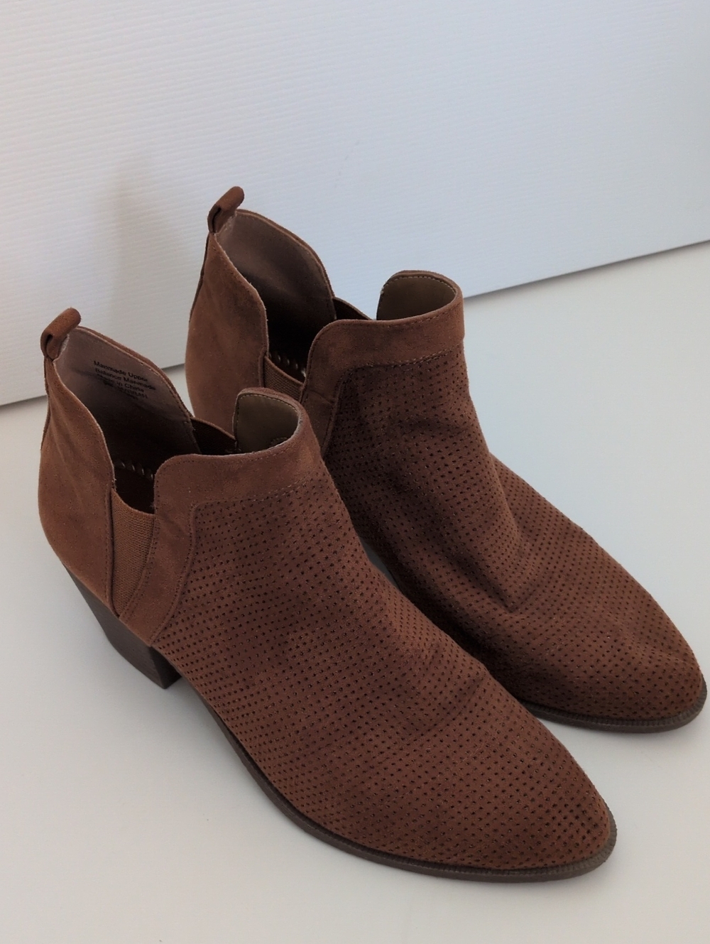 Style & Co. Women's Myrrah Perforated Almond Toe Block Heel Booties - 9M